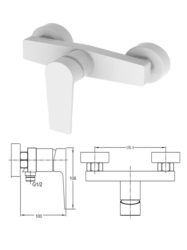 Dušas krāns bez komplekta MG-2640-B, BĒRZUPE