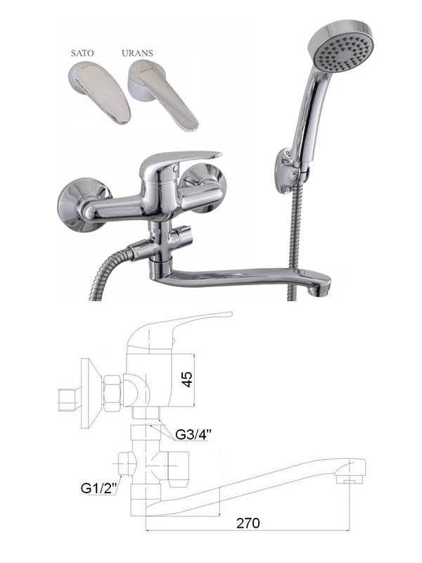 Vannas krāns (300) ar komplektu MG-3236