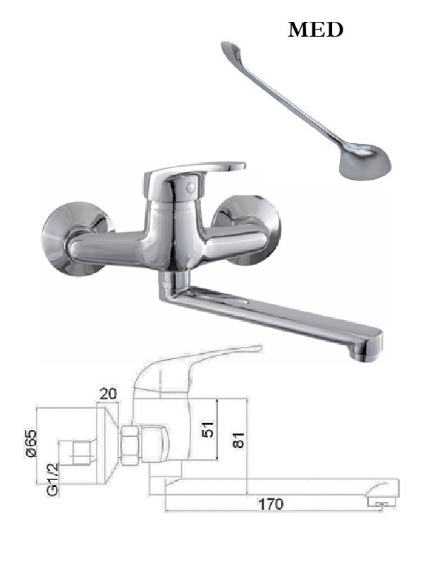 Virtuves krāns no sienas MG-6231 MED