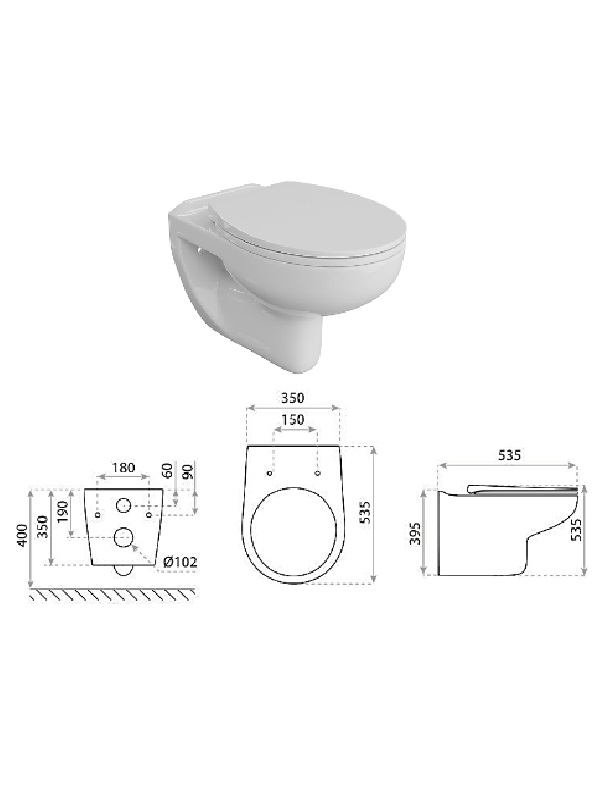 WC pods piekarināms,ar SC vāku