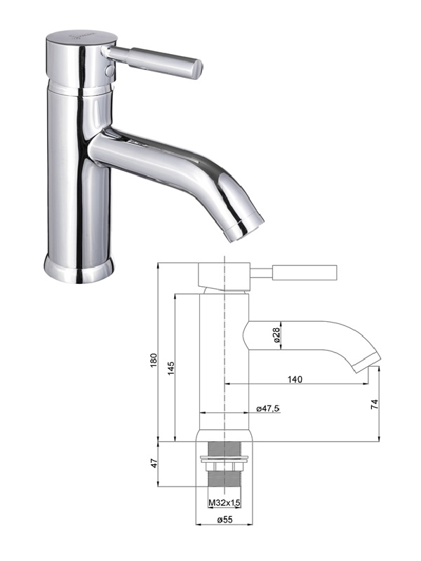 Keramiskās izlietnes krāns MG-2060, ABAVA