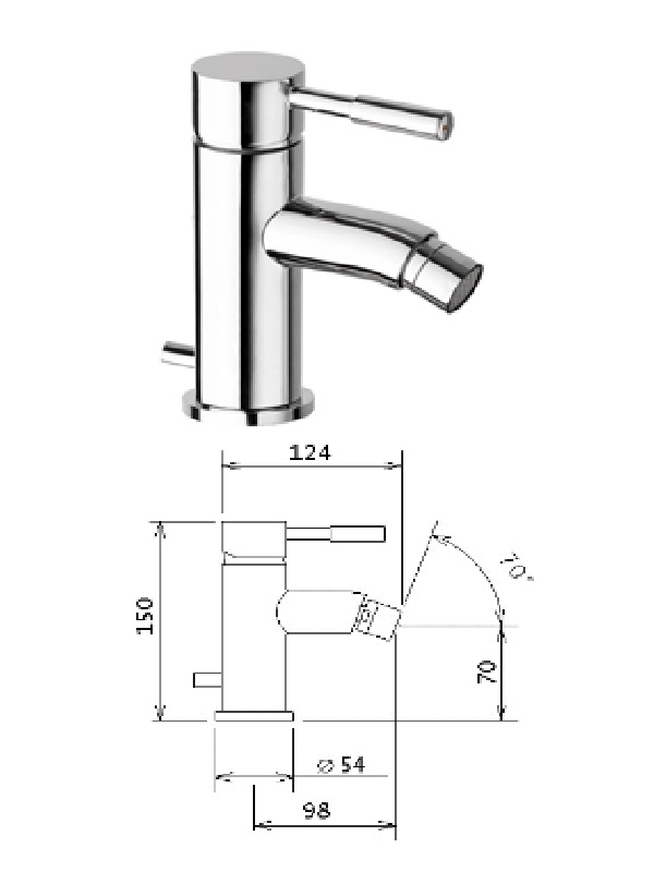 Bidē krāns 12011 TECH HROMS, TECH