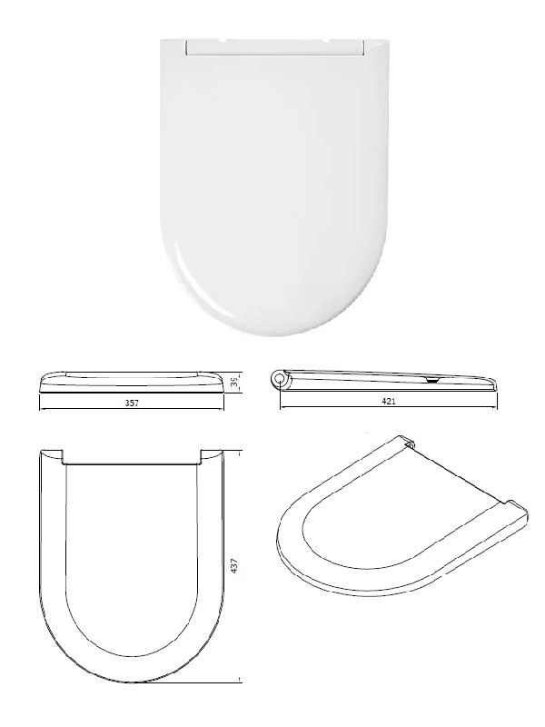 WC poda vāks, 204110, balts, JADE