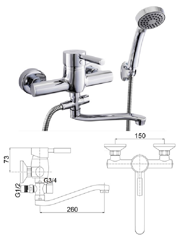 Vannas krāns ar komplektu MG-2036, ABAVA