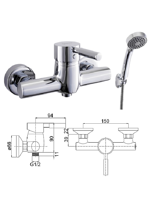 Dušas krāns ar komplektu MG-2041, ABAVA