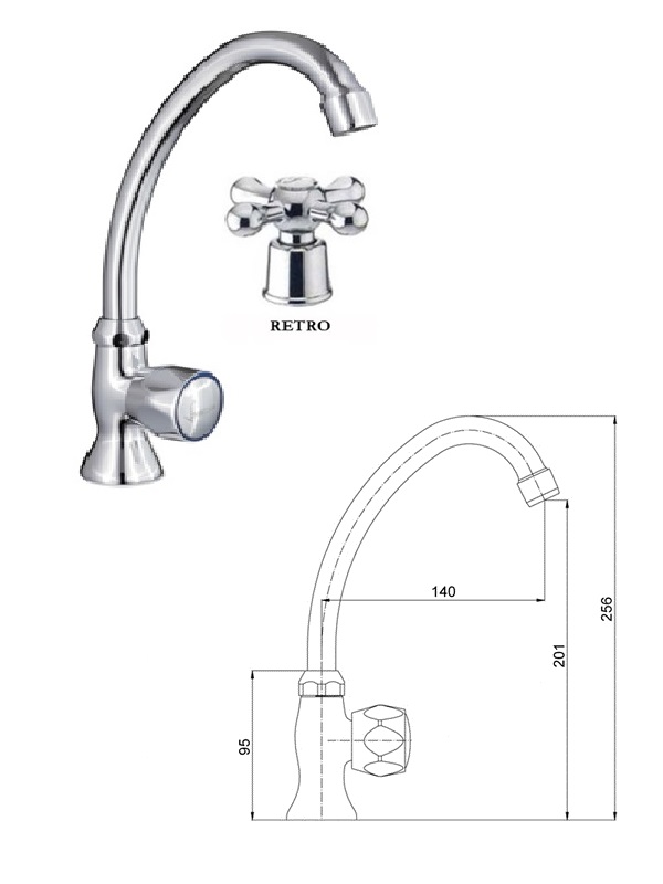 Izlietn.krāns vienam ūdenim MG-2151 RING