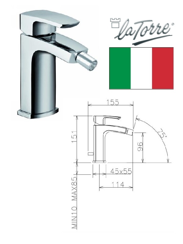 Bidē krāns ar noteci 31011 CS