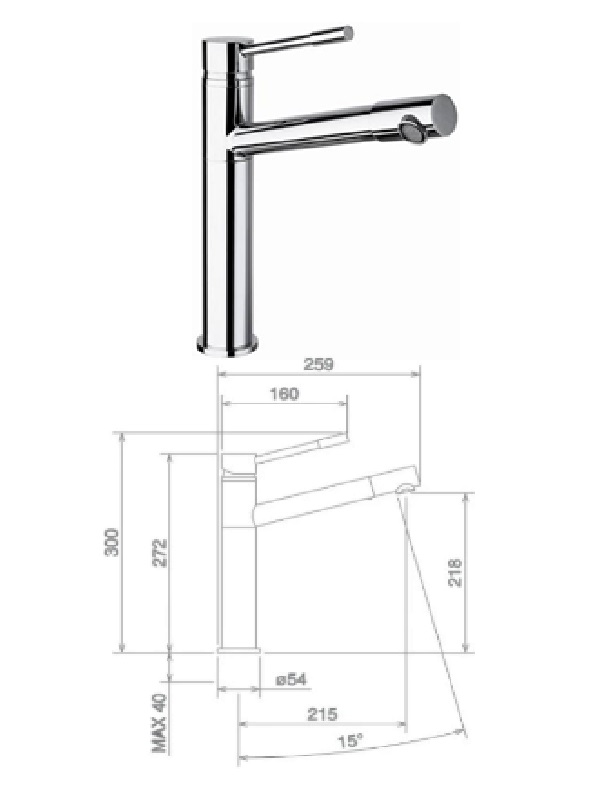 Virtuves krāns ar groz.aeratoru 12191