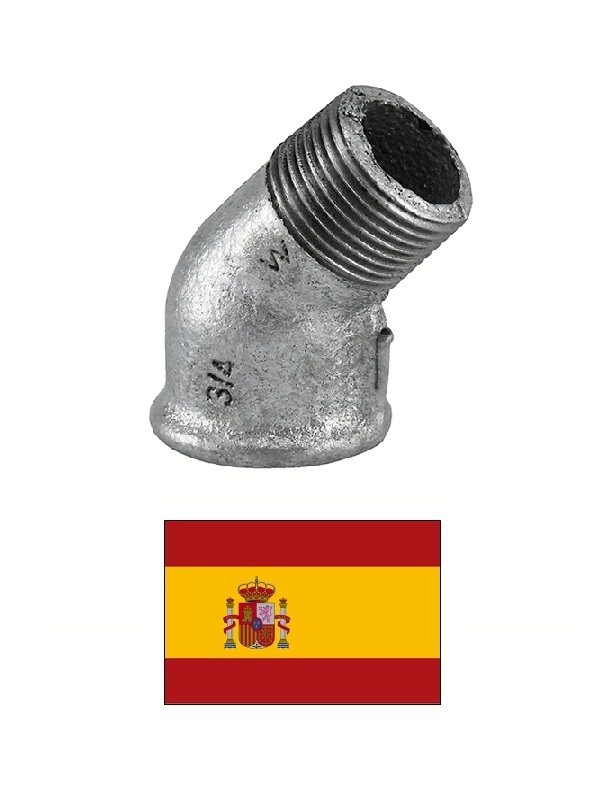 Līkums I-Ā 45^ 1/2*, čuguns, 121