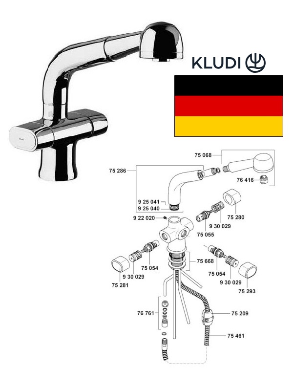 Virtuves krāns ar dušu 318340514, SWINGLINE