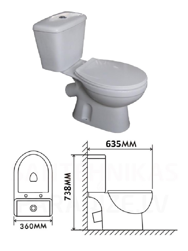 WC pods MILA slīpais izv.,dub