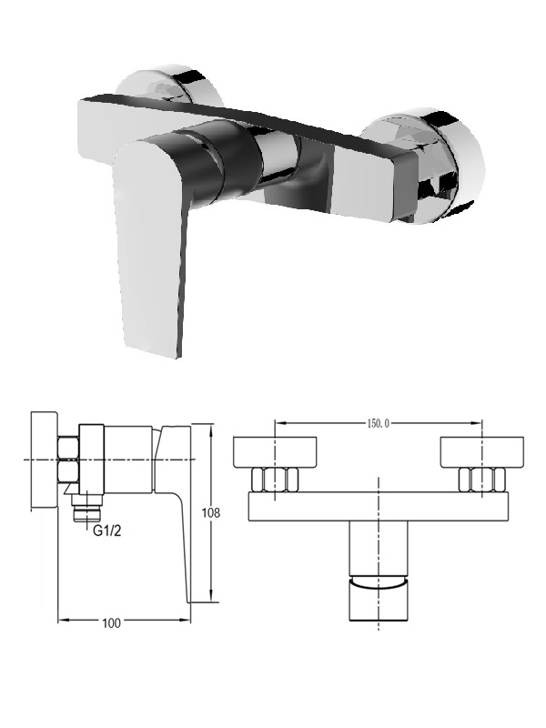 Dušas krāns bez komplekta MG-2640-MH, BĒRZUPE