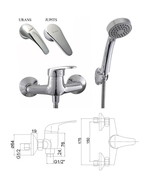 Dušas krāns ar komplektu MG-6241, URANS