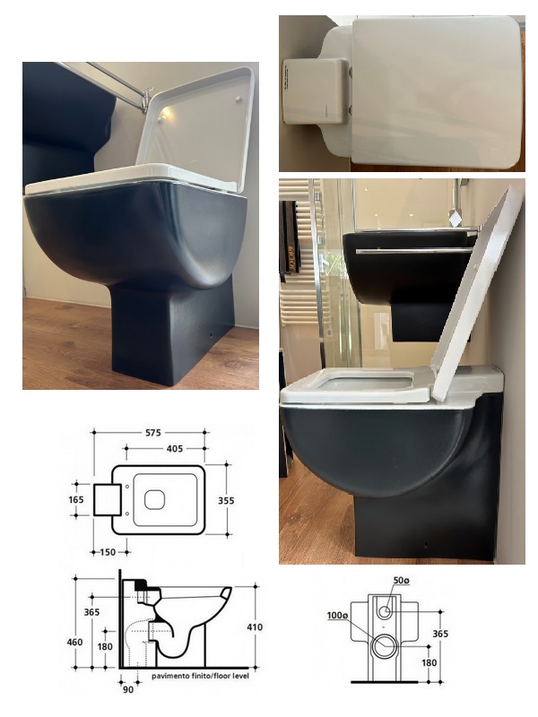 WC sēdpods ar vāku/stipr.balts+melns, PELICAN