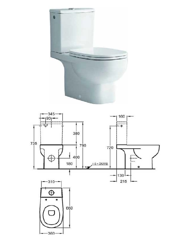 WC kompaktpods ar vāku LINEO 200350-000