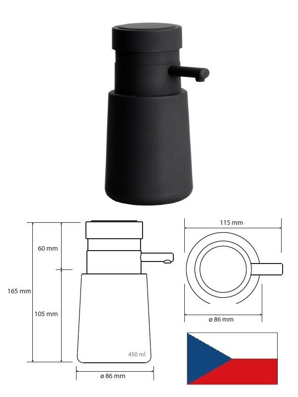 Ziepju dozators 450ml 107109240, MELNS