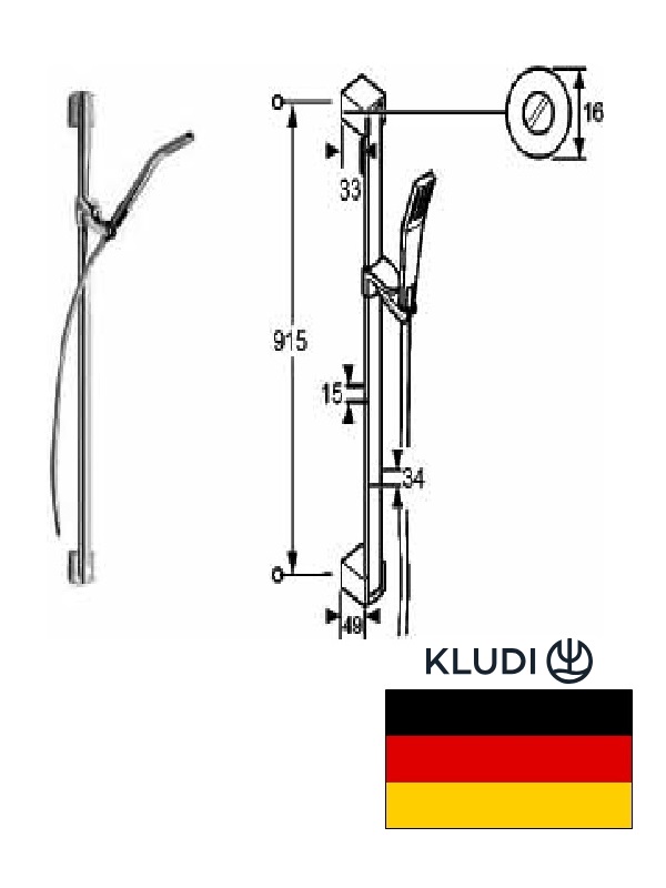 Duša stienis 900 mm 5711005-00, NEW