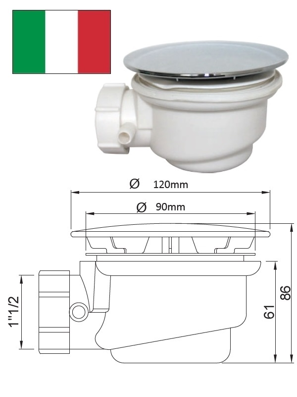 Sifons dušvannai DN83/50 7005PC0120, DN90