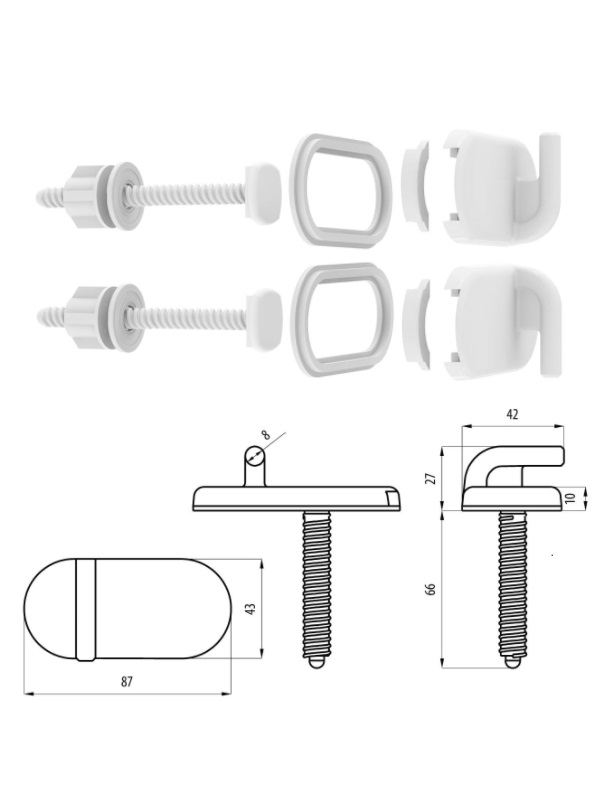 Stiprin.WC vākam,reg.,019/D plastm