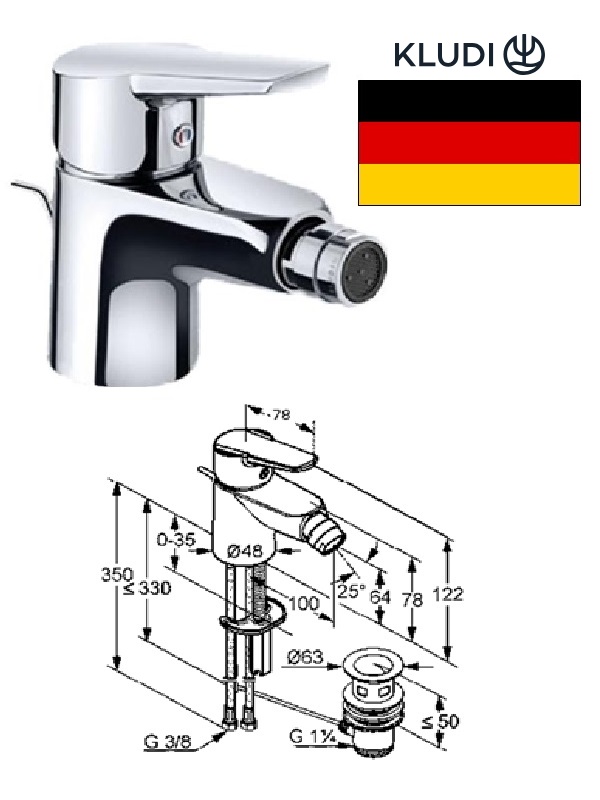 Bidē krāns 375320590, D-VISE