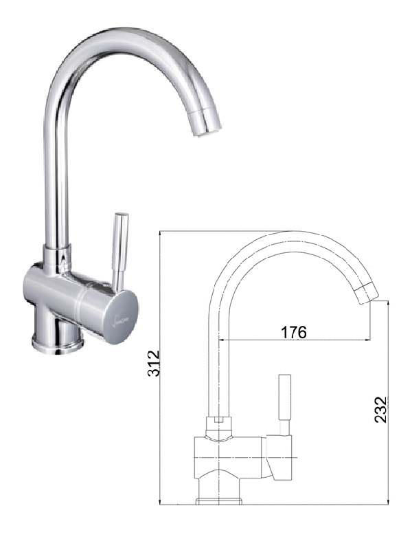 Virtuves izlietnes krāns MG-2054, ABAVA