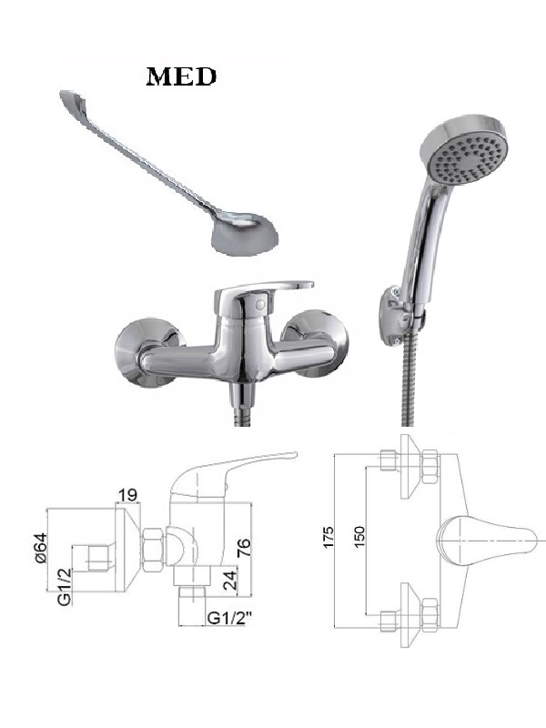 Dušas krāns ar komplektu MG-6241 MED