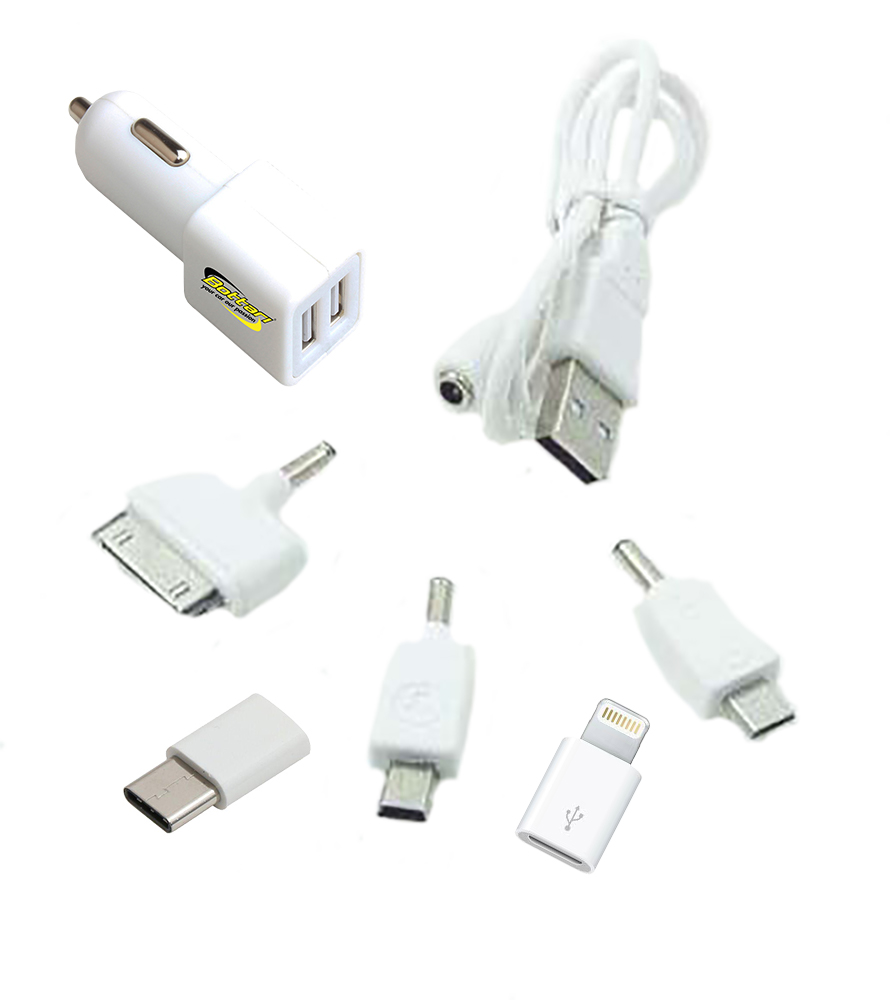 Auto telefona lādētājs 5 adapteri 12V