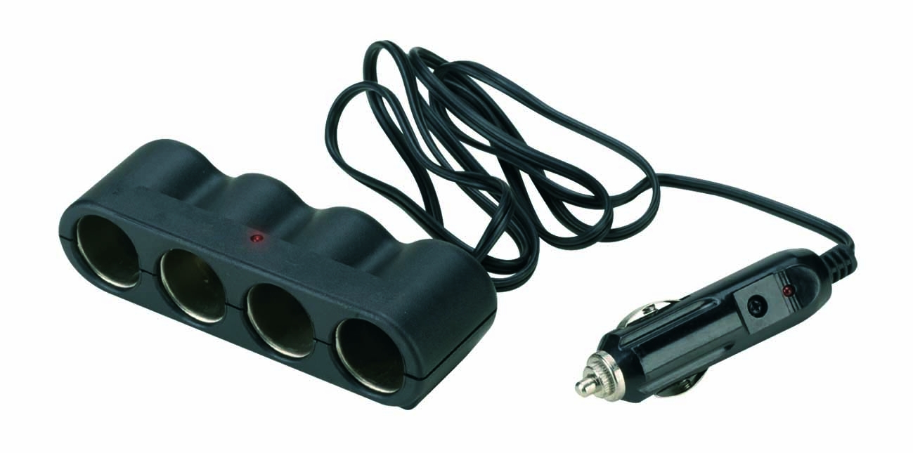 Četrvietīga ligzda ar pagarināmu vadu 12V/24V