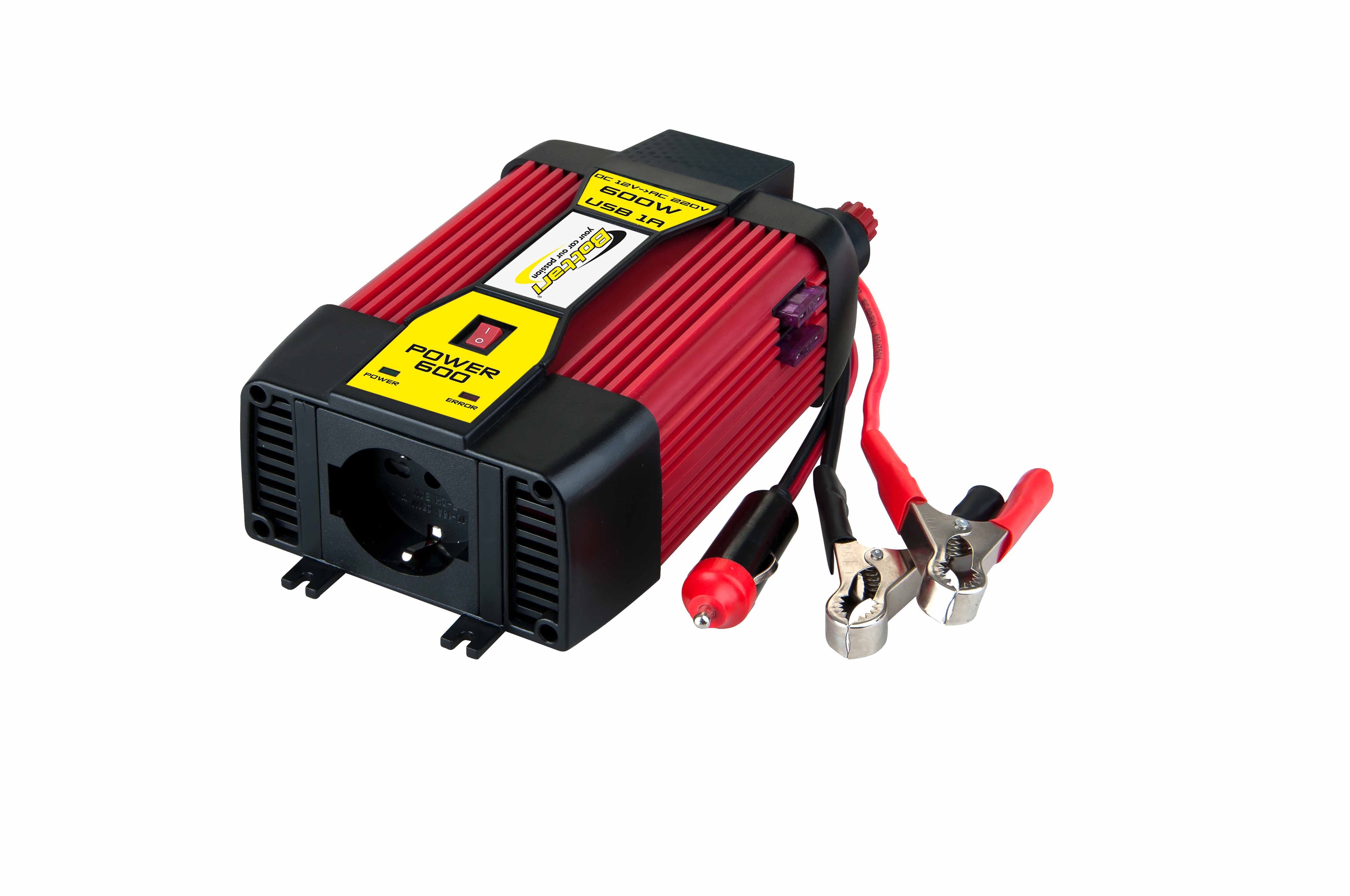 Strāvas pārveidotājs 600W 12V ar USB