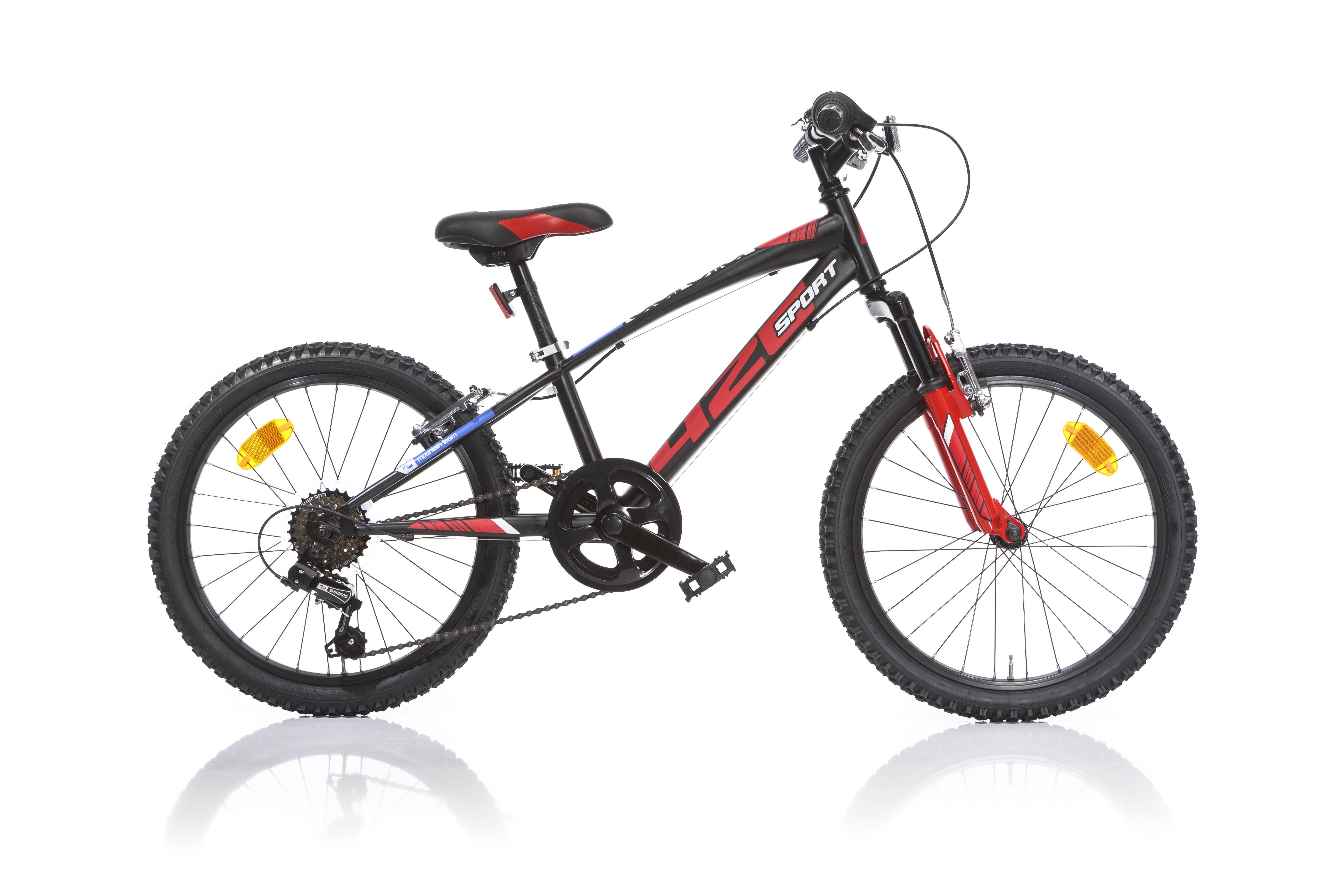 Bērnu velosipēds 20`` ``420 SPORT``, melns/sarkans