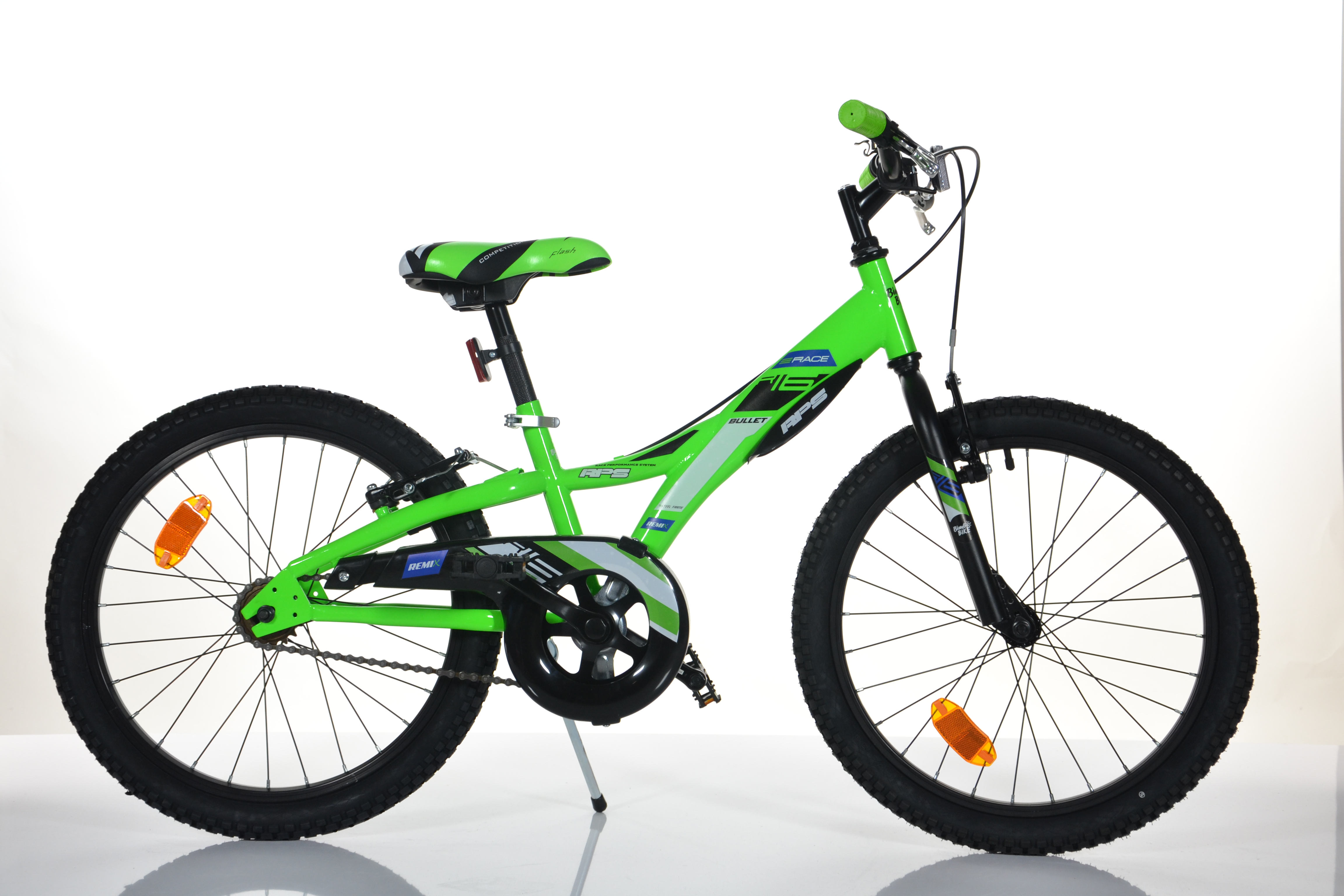 Bērnu velosipēds 20`` "BULLET", melns/zaļš