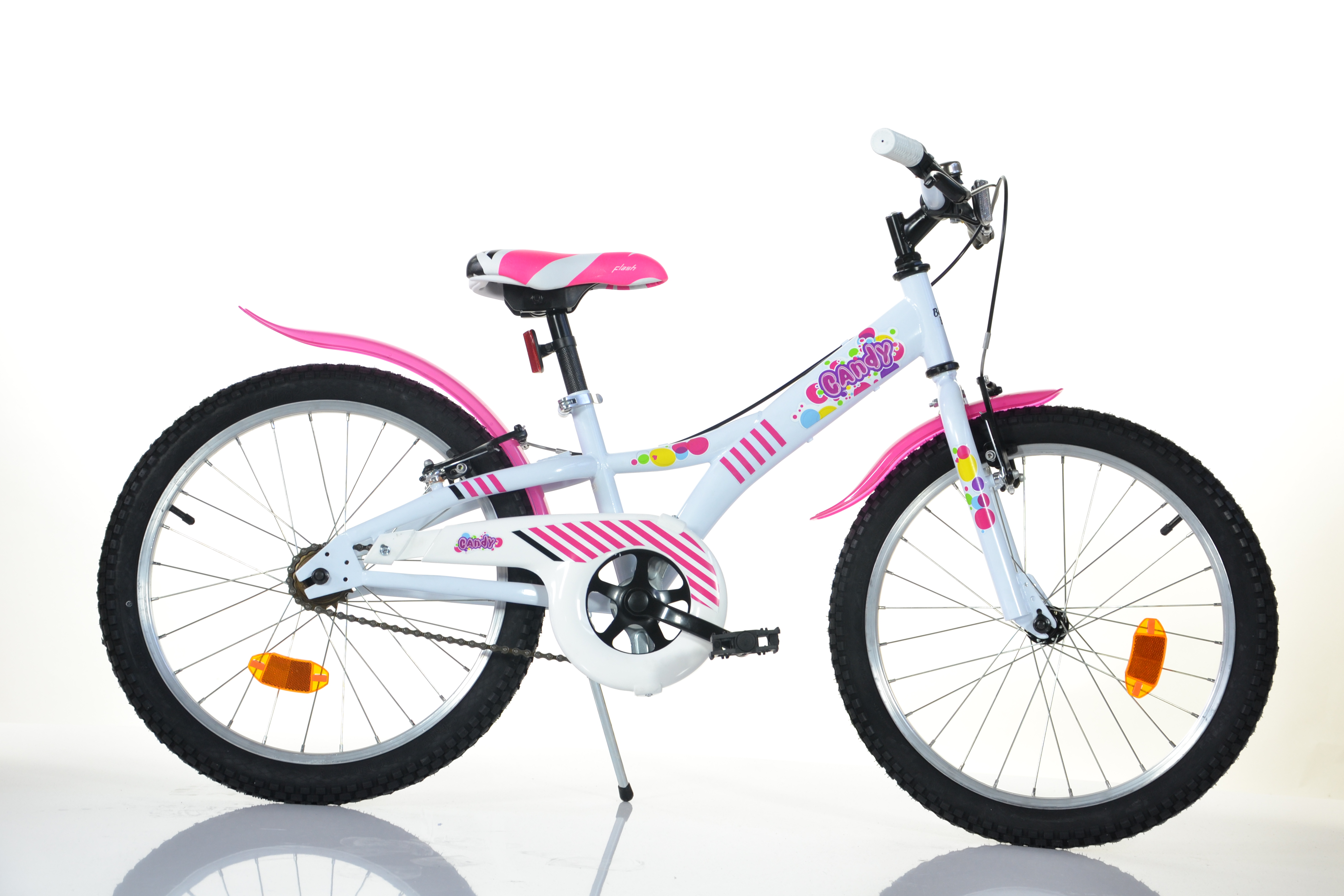 Bērnu velosipēds 20`` "CANDY", balts/rozā