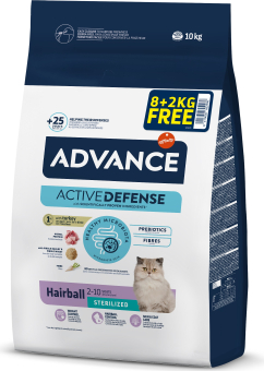 ADVANCE CAT STERILIZED HAIRBALL 8+2 KG