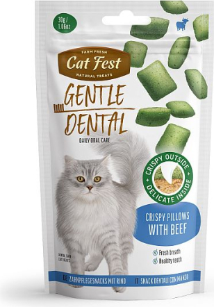 CatFest Dental Kraukšķīgie Spilventiņi ar liellopu