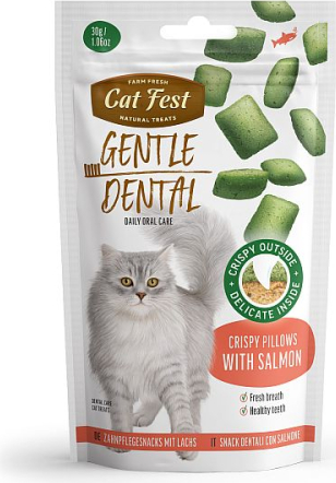 CatFest Dental Kraukšķīgie Spilventiņi ar lasi