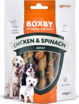 BOXBY CHICKEN & SPINACH Sticks 100g