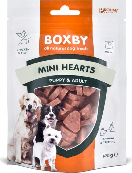 BOXBY PUPPY SNACKS MINI HEARTS 100
