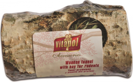 Vitapol COMPLEMENTARY WOODEN TUNNEL with hay