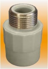 PPR pāreja d63x2"M, pelēka 77868