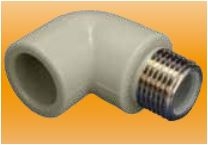 PPR līkums 90° d25x3/4"M, pelēks