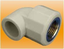 PPR līkums 90° d20x1/2"F, pelēks