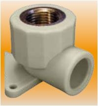 PPR sienas līkums d16x1/2"F, pelēks