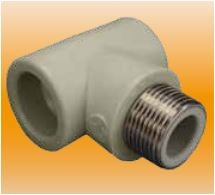 PPR trejgabals d25x1/2"M, pelēks